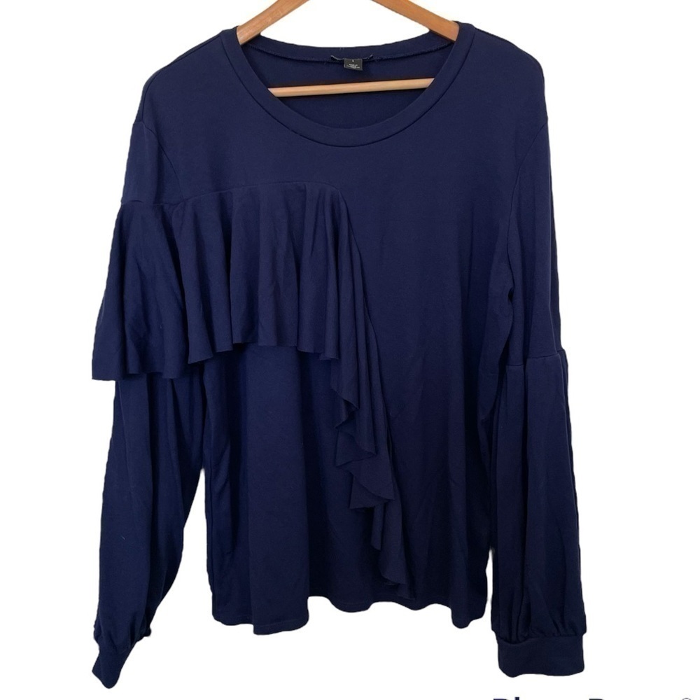 HALOGEN | Blue Sweatshirt with flare
